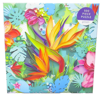 Galison Jigsaw Puzzle 500 Piece Bird Of Paradise Flower paper paradise artwork