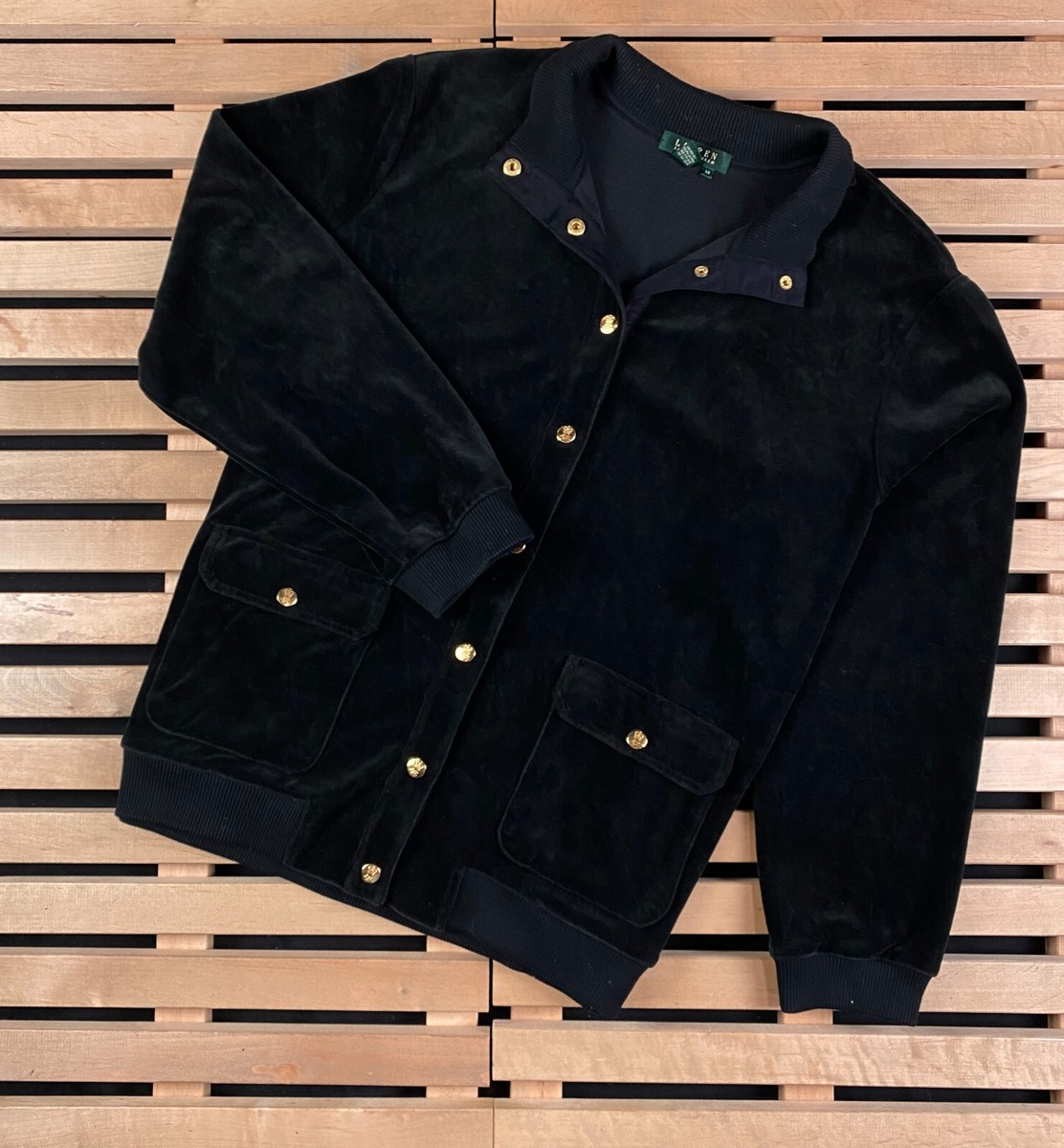 Womens Velour Bomber Jacket Lauren Ralph Lauren Size XXXL/3XL 