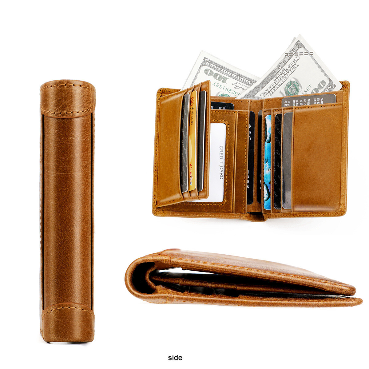 Solo Pelle Mini Geldbörse Slim Wallet mit Münzfach [12 Karten