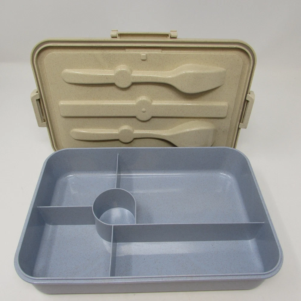 Insulated Leakproof Bento Lunch Box with 5 Compartments and Eco Utensils