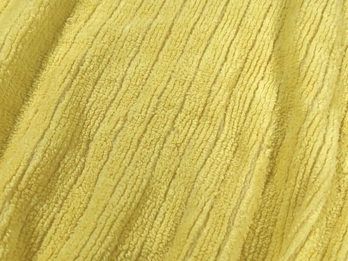 1970S TERRY CLOTH TOWEL SWEATSHIRT V NECK PULLOVER YELLOW XL - 第 9/14 張圖片