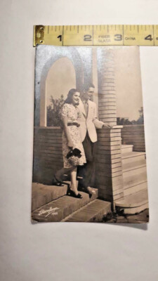 Vintage Couple Bromostampa Torino Italy Postcard 1931 Posted ~ RARE ~ Ships FREE