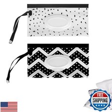 2 Pcs Portable EVA Wet Wipes Bag - Fashionable and Practical for Going Out, T