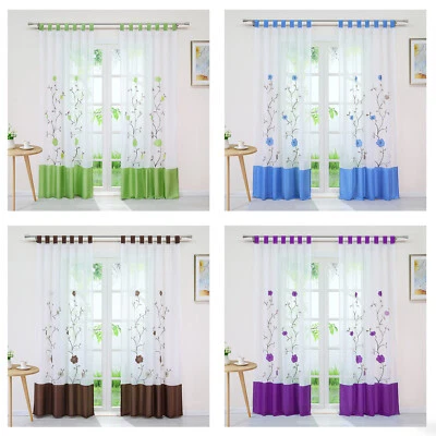 Gardinen Stores Schlaufen Kräuselband Ösen Vorhang Voile Dekoschals Transparente - Bild 1 von 4