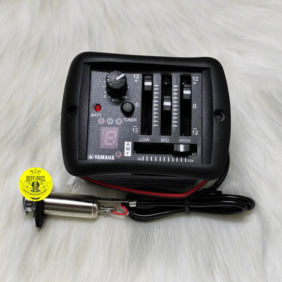 Preamplificador piezoeléctrico afinador ecualizador de 3 bandas para pastillas de guitarra acústica Yamaha con cubierta de pasador final Foto 4 de 4