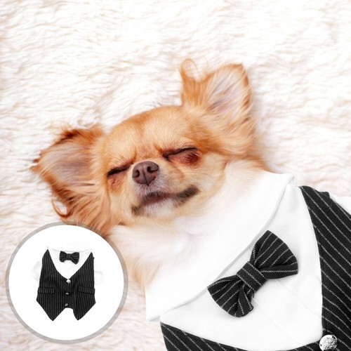 Pet Suit Clothes Pet Suit Dress Dog Bow Tie Costume Dog Sweaters Large Dogs - Picture 4 of 12