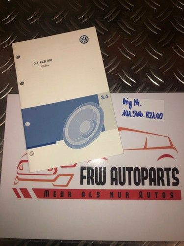 VW Radioeinheit RCD 210 Bedienung 05.2008 Deutsch 101.5W6.R21.00