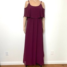 SHOW ME YOUR MUMU Caitlin Formal Bridesmaids Chiffon Maxi Dress Womens M Merlot