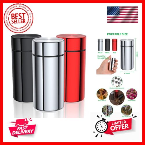 Portable Aluminum Storage Jar 3-Pack,Airtight Smell Proof Container, Metal