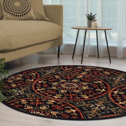 Fancy Traditional Geometric Abstract Medallion Floral Indoor Area Rug Or Runner - Picture 10 of 12