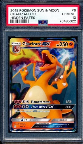 Charizard GX 2019 Pokemon Sun & Moon Hidden Fates #9 Full Art PSA 10 English