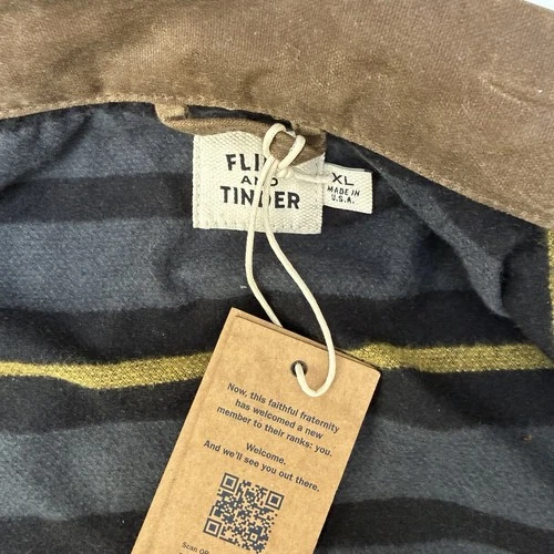 Flint and Tinder Waxed Trucker Jacket Mens XL Brown Flannel Lined Made USA image 4