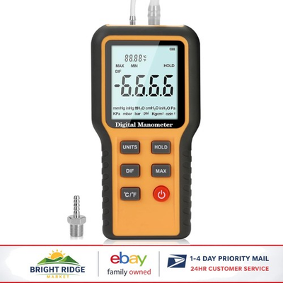 #ad Professional Air Pressure Meter with Dual Port for HVAC Testing and Calibration $127.91