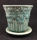 Vintage McCoy Pottery Green Daisy Flower Pot Planter 4 Inches Unmarked