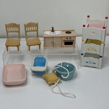 Calico Critters Sylvanian Families Furniture Lot Bunk Bed Kitchen Sink Chair