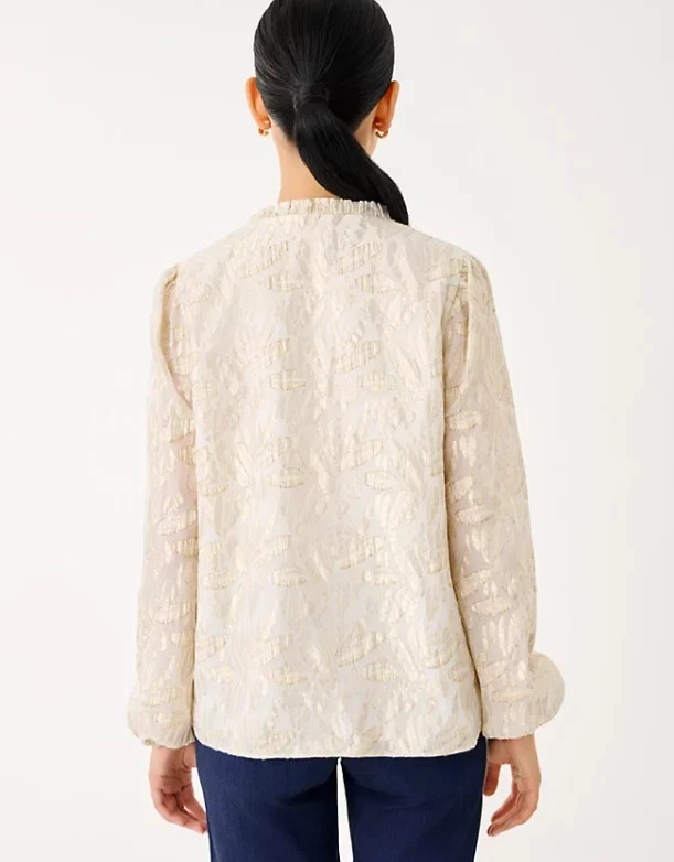 Nuevo con etiquetas Top Lilly Pulitzer Giana Manga Larga Seda Coco Hoja Bebé, Elige Talla Foto 2 de 4