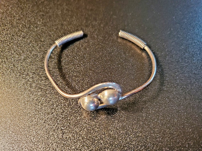 Sterling Silber Vintage offener Armreif Armband - gebogen - 13,5 Gramm