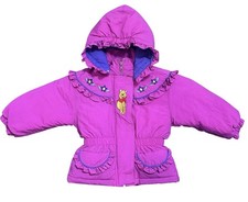 Vintage Winnie The Pooh 100 Acre Collection Puffer Jacket Girls 4T Hooded New