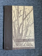 Vintage 1958 A Walk With Me Nature Journal Notebook Art Decor Book