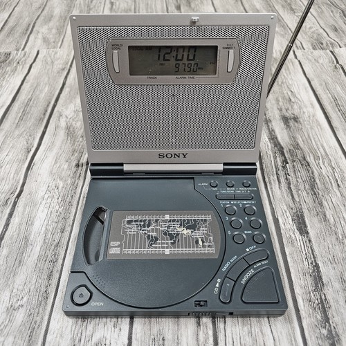 Vintage Sony ICF-CD2000 FM/AM Radio CD Clock No Power Supply Adapter TESTED