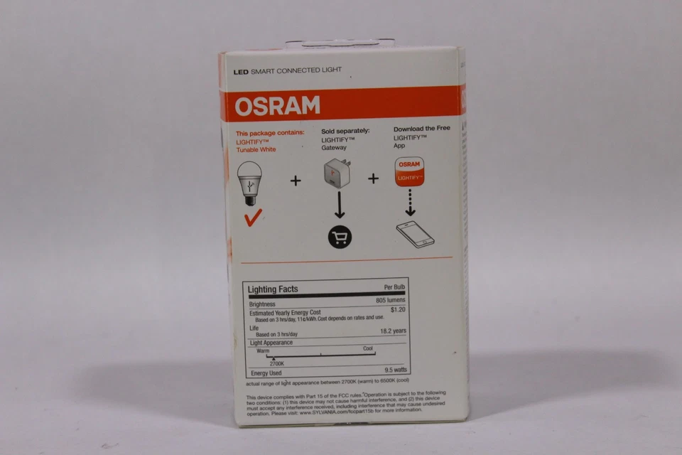 OSRAM LIGHTIFY A19 Tunable White 60 LED Smart Light Bulb 805 Lumens (1 Bulb) - Image 4 of 4