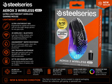 SteelSeries Aerox 3 Wireless Gen 2 RGB Gaming Mouse Onyx Black New Sealed