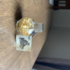 24 K KARAT Brazilian GOLD FLAKES in a Bottle w/ Miner Tag 1 -1/2" tall Souvenir