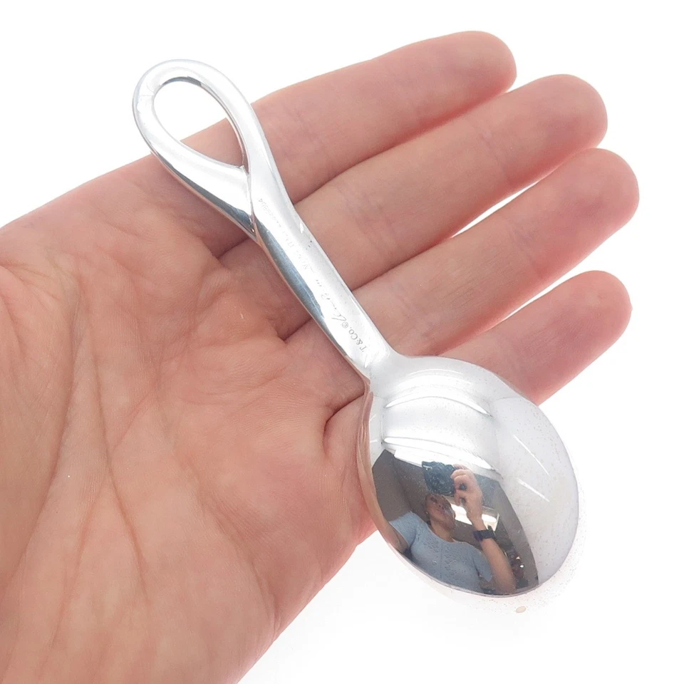 TIFFANY & CO Elsa Peretti Plata de Ley 925 Vintage Padua Bebé Cuchara con Bolsa Foto 2 de 4