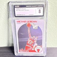 1990-91 NBA Hoops Michael Jordan #65 CGC 8 Chicago Bulls Basketball Card