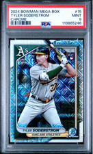 2024 Bowman Mega Box Chrome Rookie RC Tyler Soderstrom Oakland Athletics PSA 9