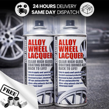 2x E-TECH Car Alloy Wheel Clear Lacquer Spray Paint Refurbishment 400ml Cans +CP