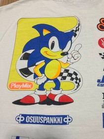 Vintage Sonic the Hedgehog 1993 Sega Racing Makela & Patoharju Rare Shirt L