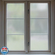 VELIMAX 1/2-Inch Reeded Glass Window Film, Frosted Reeds Window Film, Window 