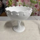 Indiana Milk Vintage Glass Compote Pedestal Dish Teardrop Bowl