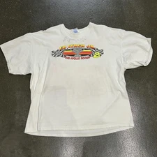 Vintage Ed Lynch Jr Racing Shirt Mens XXL White Sprint Car Apollo PA 2000s