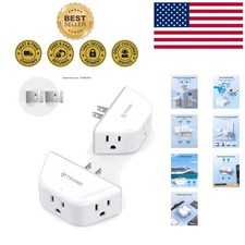 Space-Saving 2 Prong to 3 Prong Outlet Splitter, 6 Device Charging Capability