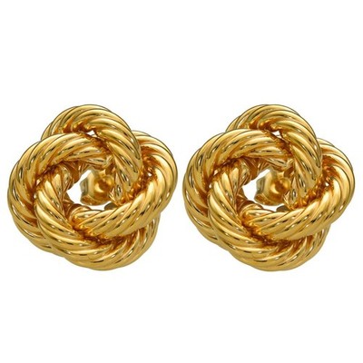 Dreh-Ohrstecker 9 kt Gelbgold Seil - 2,8 g