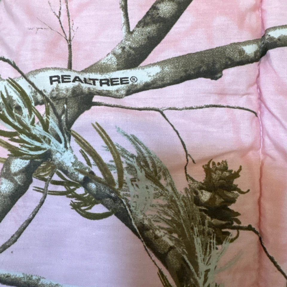 Manta de cuna Realtree vintage rosa camuflaje ropa de cama bebé niño 47x35 Foto 4 de 4