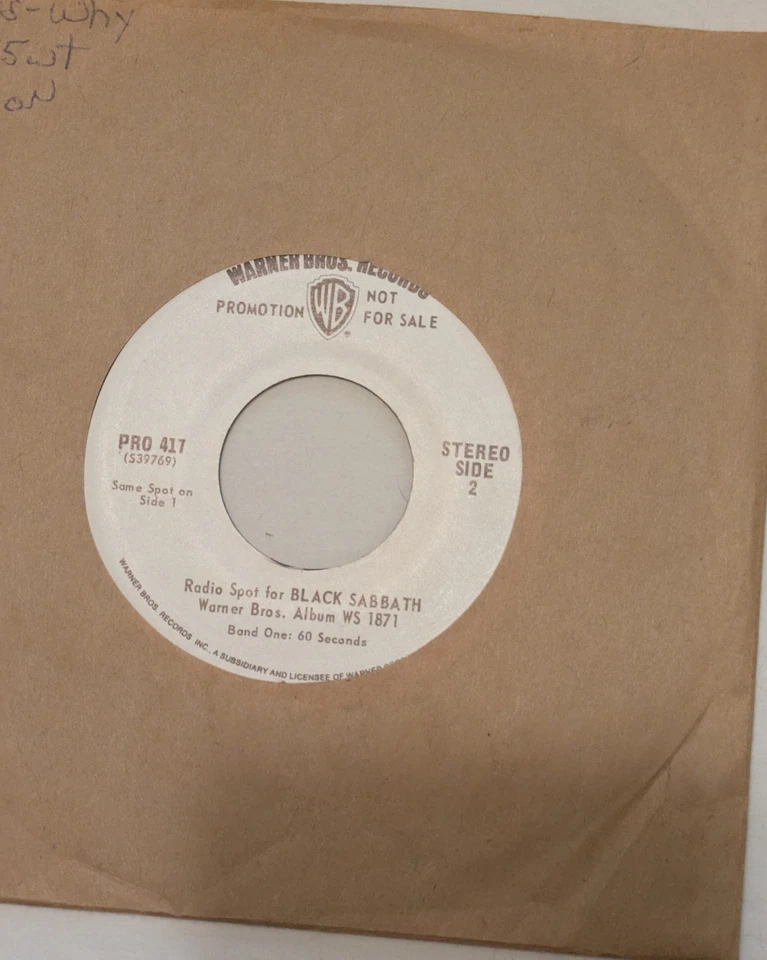 Black Sabbath Radio Ad For The First albym White Label Promo NM Extremely Rare Foto 2 de 4