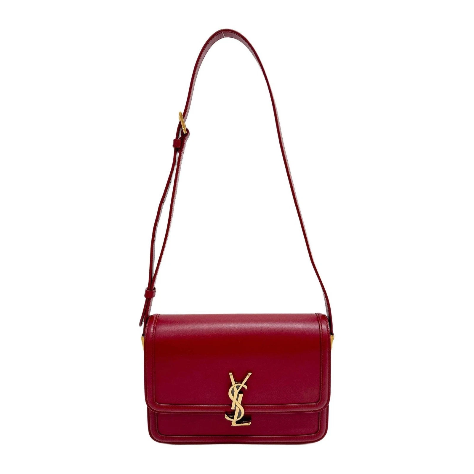 Saint Laurent — SAINT LAURENT Solferino Red Leather Crossbody Bag