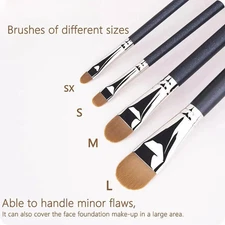 Flat Round Ultra-thin Foundation Concealer Makeup Brush Professional Contour Liq