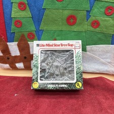 11 Lite Star Tree Topper Flashing Silver Tinsel 6"