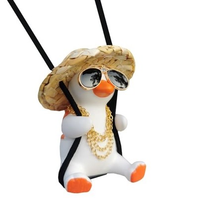 Funny Swinging Duckar Mirror Hanging Ornament -ool Automotive Rearview Mirror C