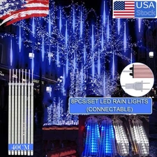 4M 288 LED Meteor Shower Lights Fairy String Light Falling Rain Xmas Tree Party