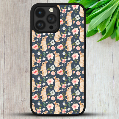 HASE HASE HÜLLE FÜR IPHONE SAMSUNG HUAWEI GOOGLE BLUMEN GESCHENK HART HANDY COVER