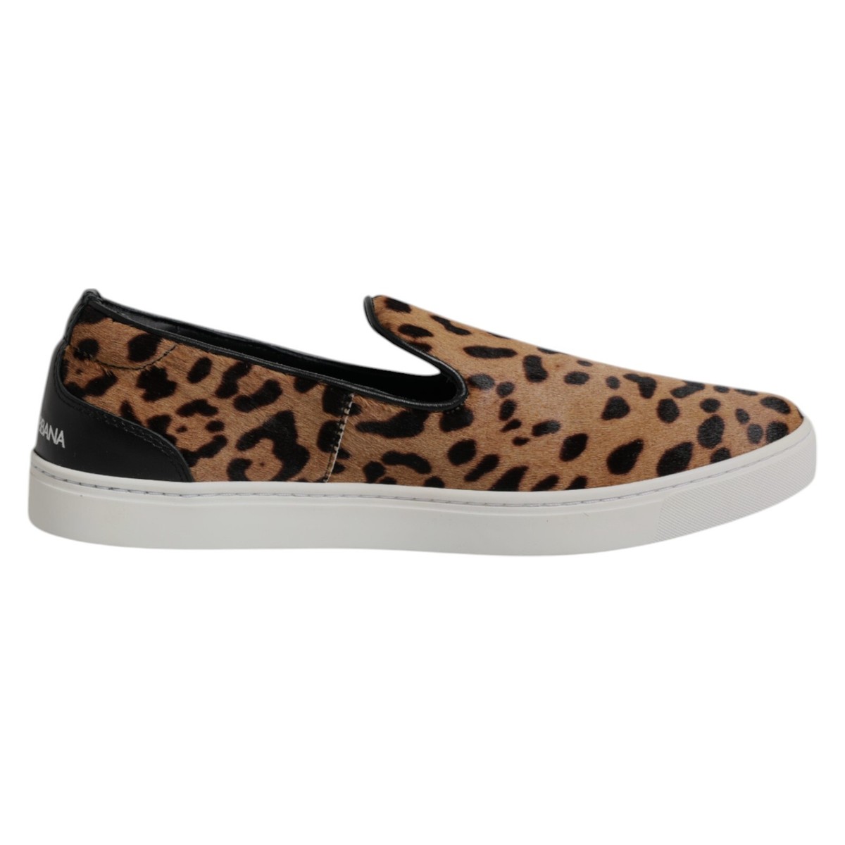 DOLCE & GABBANA Shoes Brown Calfskin Fur Leopard Sneakers  display picture 3