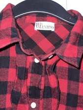 VALENTINO RED Check Flannel Shirt Dress IT 44 UK 8-10