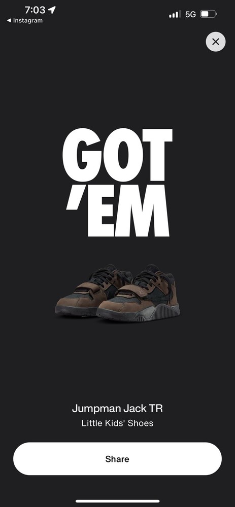Travis Scott × Nike Jordan Jumpman Jack TR Dark Mocha Kids Size 3Y PRESALE