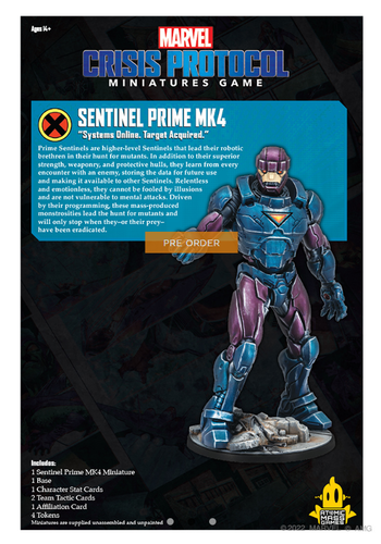 Marvel Crisis Protocol Sentinel MK4 Prime NEW in BOX Expansion - Picture 2 of 2