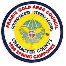 1999 Spring Camporee Prairie Gold Area Council Patch Boy Scouts BSA IA